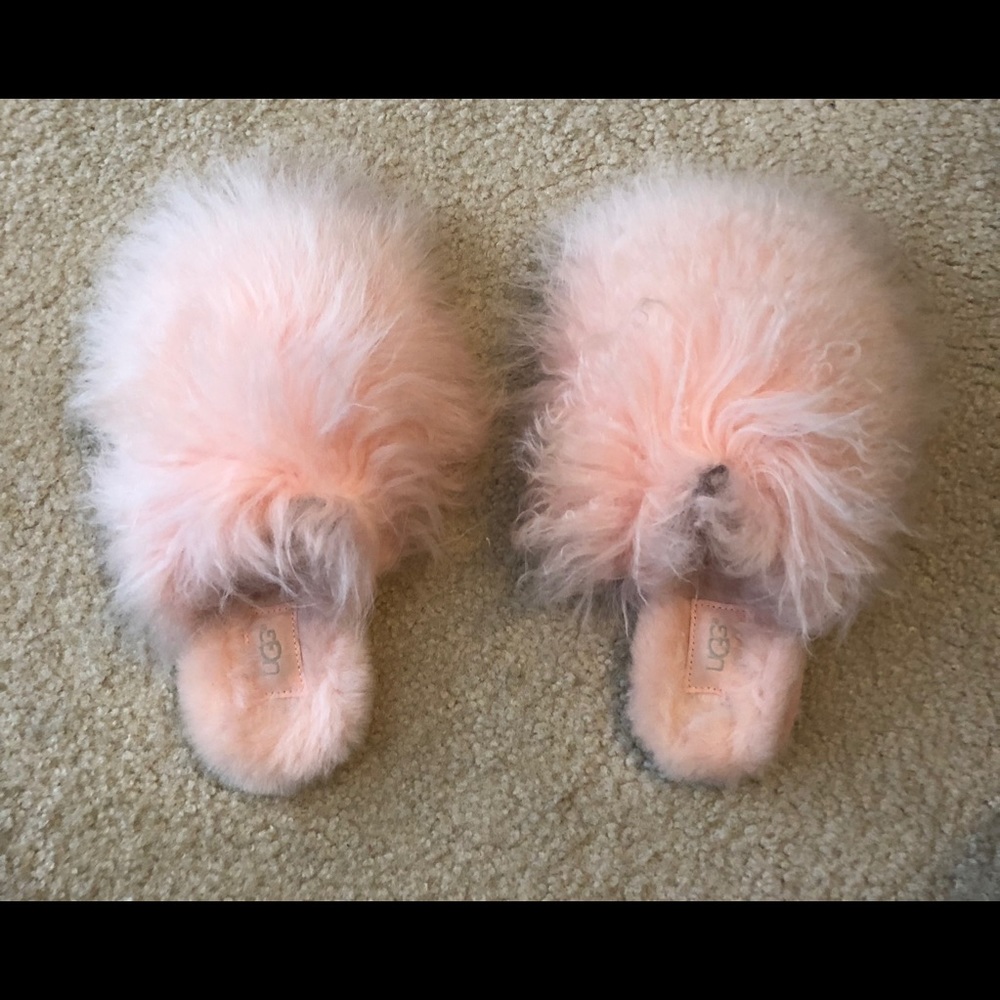 Ugg Pink Fuzzy Slippers